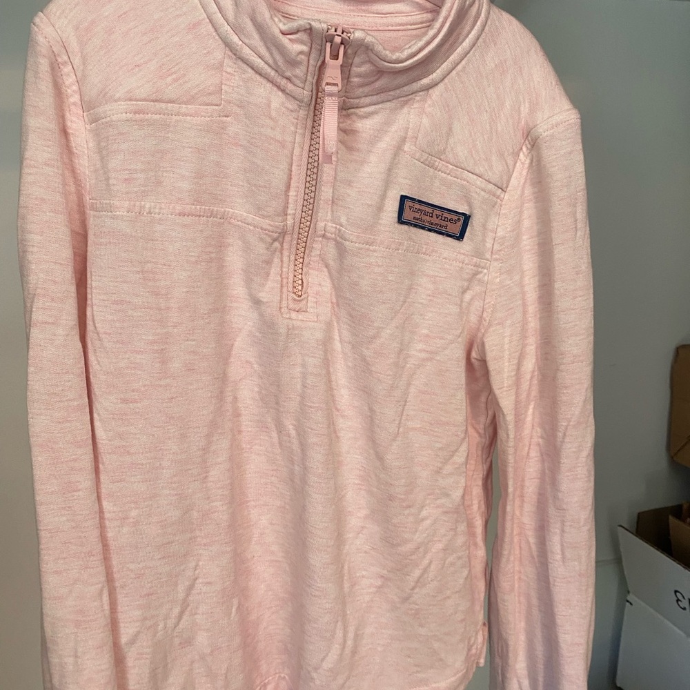 Vineyard Vines Kids Light Pink Quarter-Zip